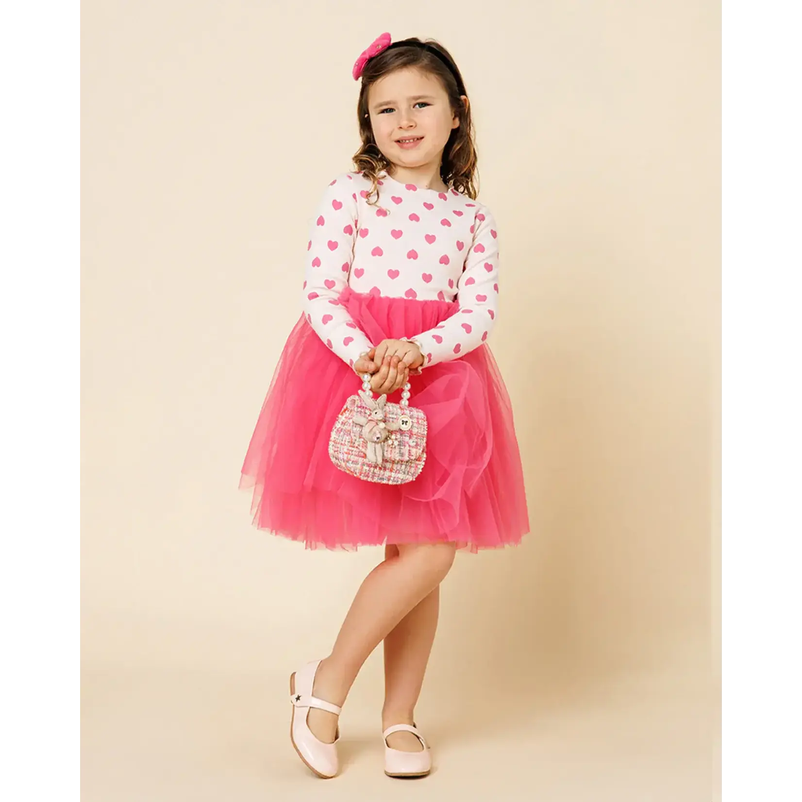 Petite Hailey Petite Hailey Pink Heart Tutu Dress