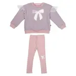 Petite Hailey Petite Hailey Pink Glitter Bow Frill Sweatshirt Set
