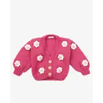 Petite Hailey Petite Hailey Pink Flower Knitted Cardigan And Flower Patched Legging Set