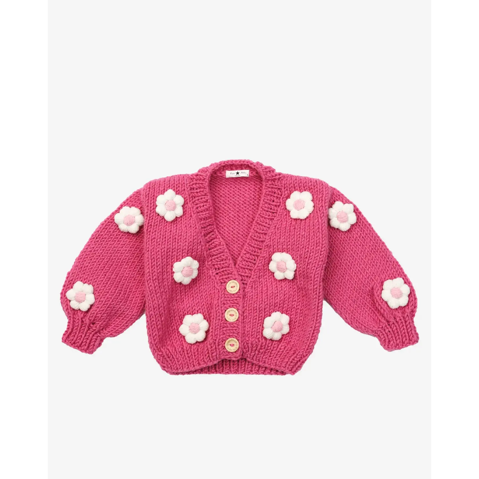 Petite Hailey Petite Hailey Pink Flower Knitted Cardigan And Flower Patched Legging Set