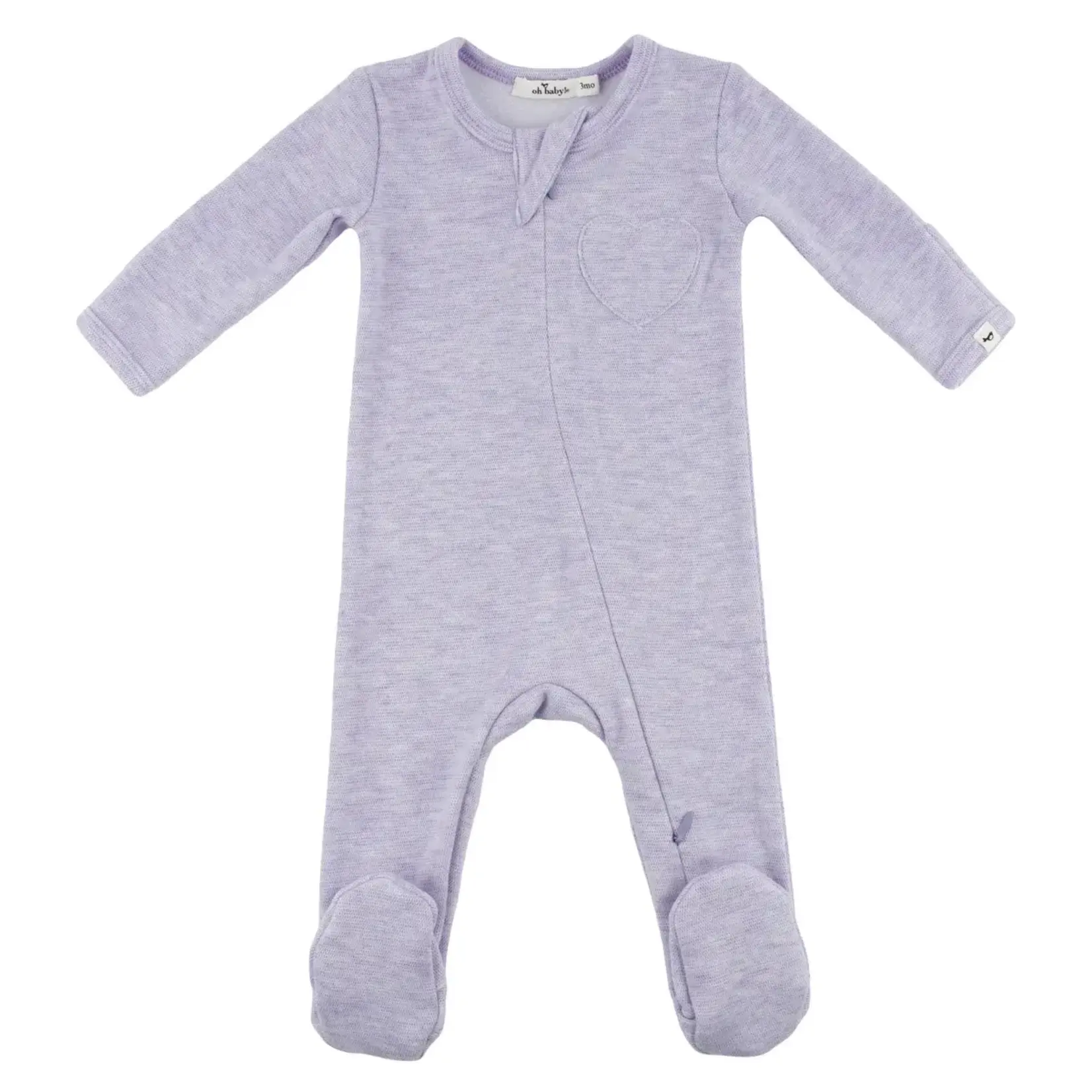 Oh Baby! Oh Baby Wisteria Honeycomb Heart Patch Zipper Footie