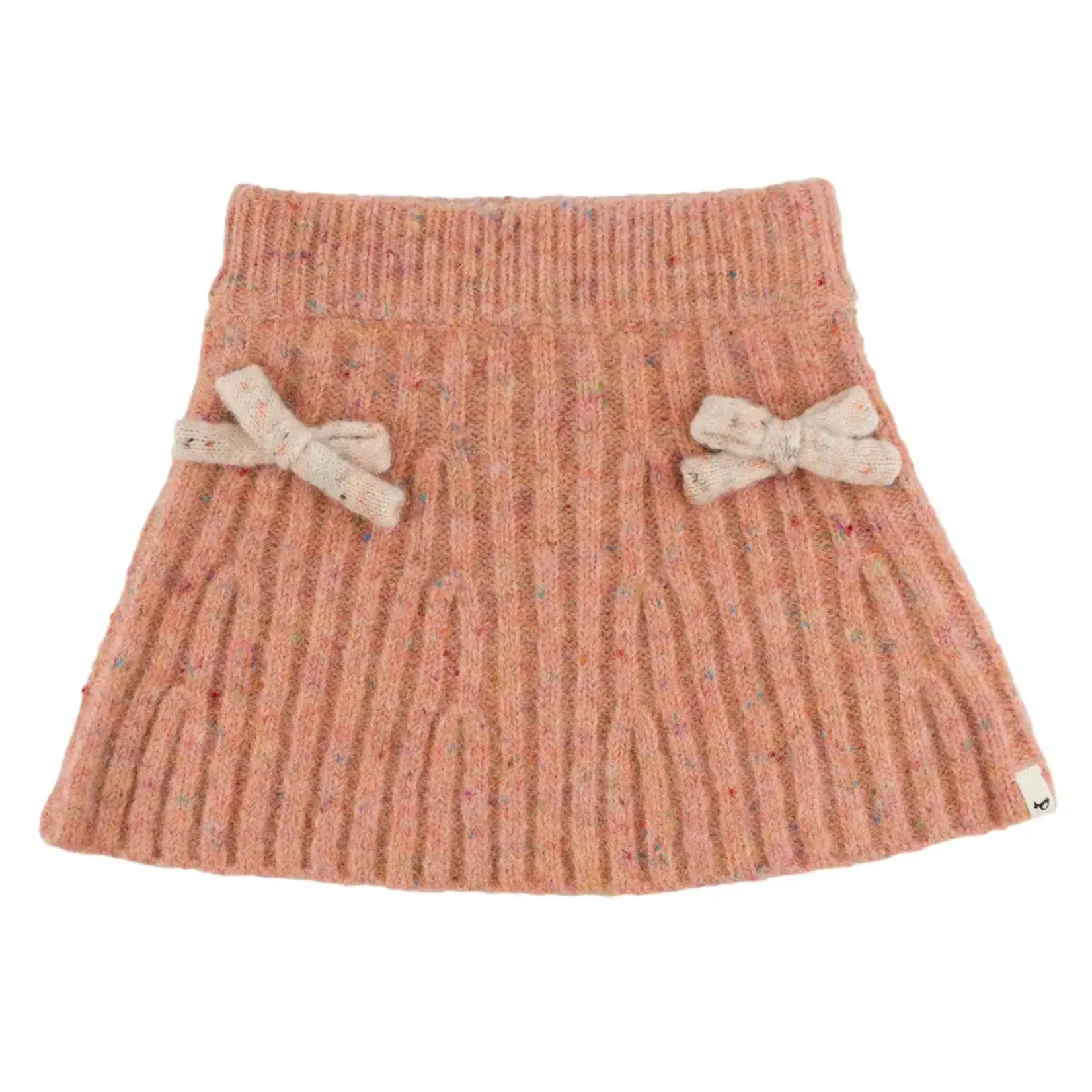 Oh Baby! Oh Baby Warm Pink Bows Speckled Knitted Flare Skirt