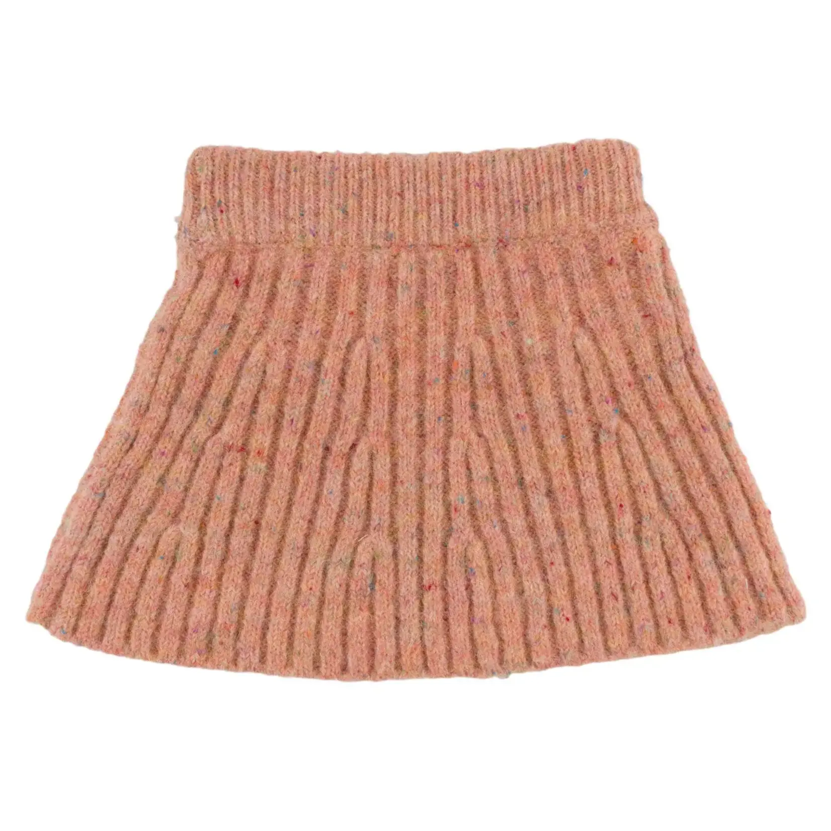 Oh Baby! Oh Baby Warm Pink Bows Speckled Knitted Flare Skirt