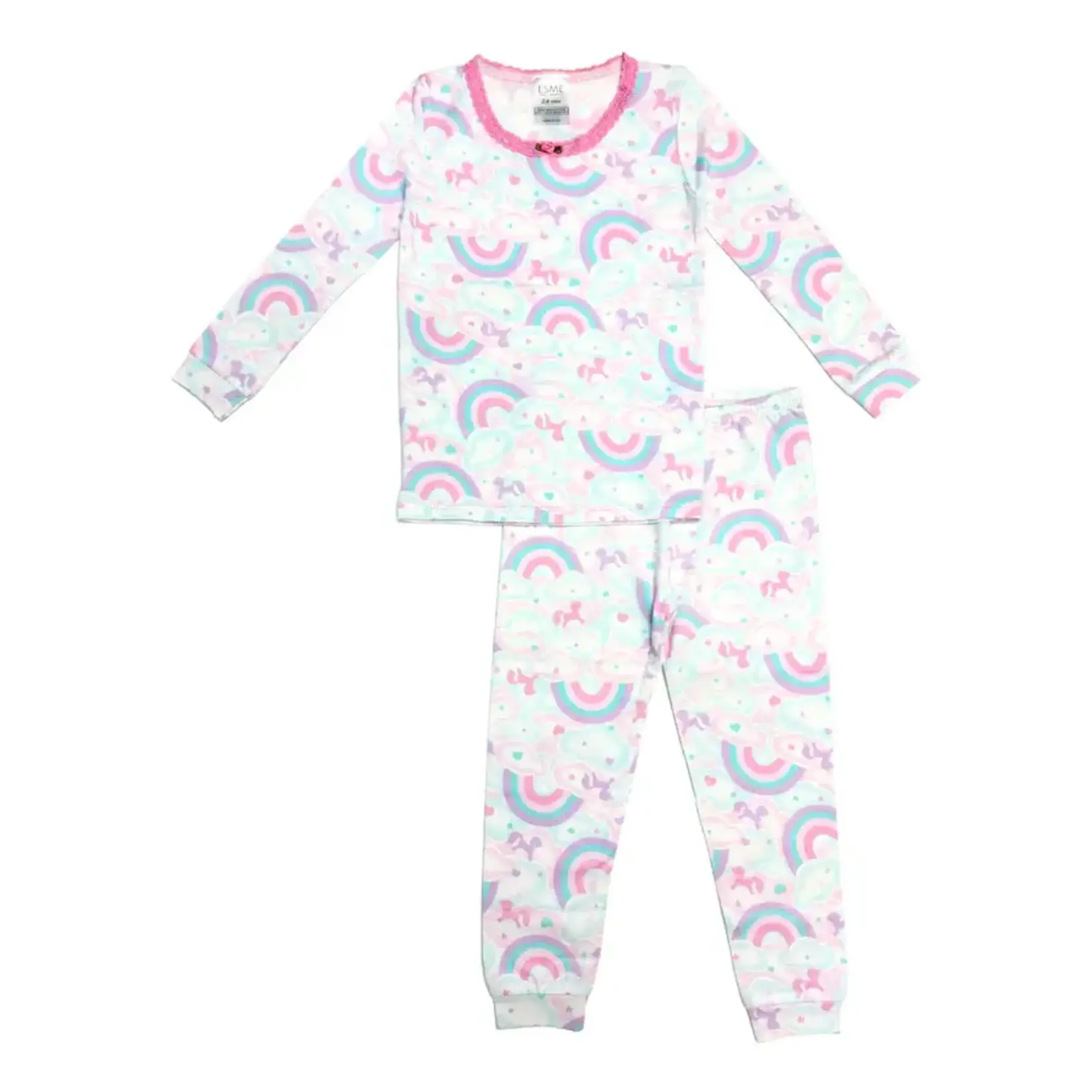 Esme Esme Unicorn Sky L/S Top And Pant PJ Set