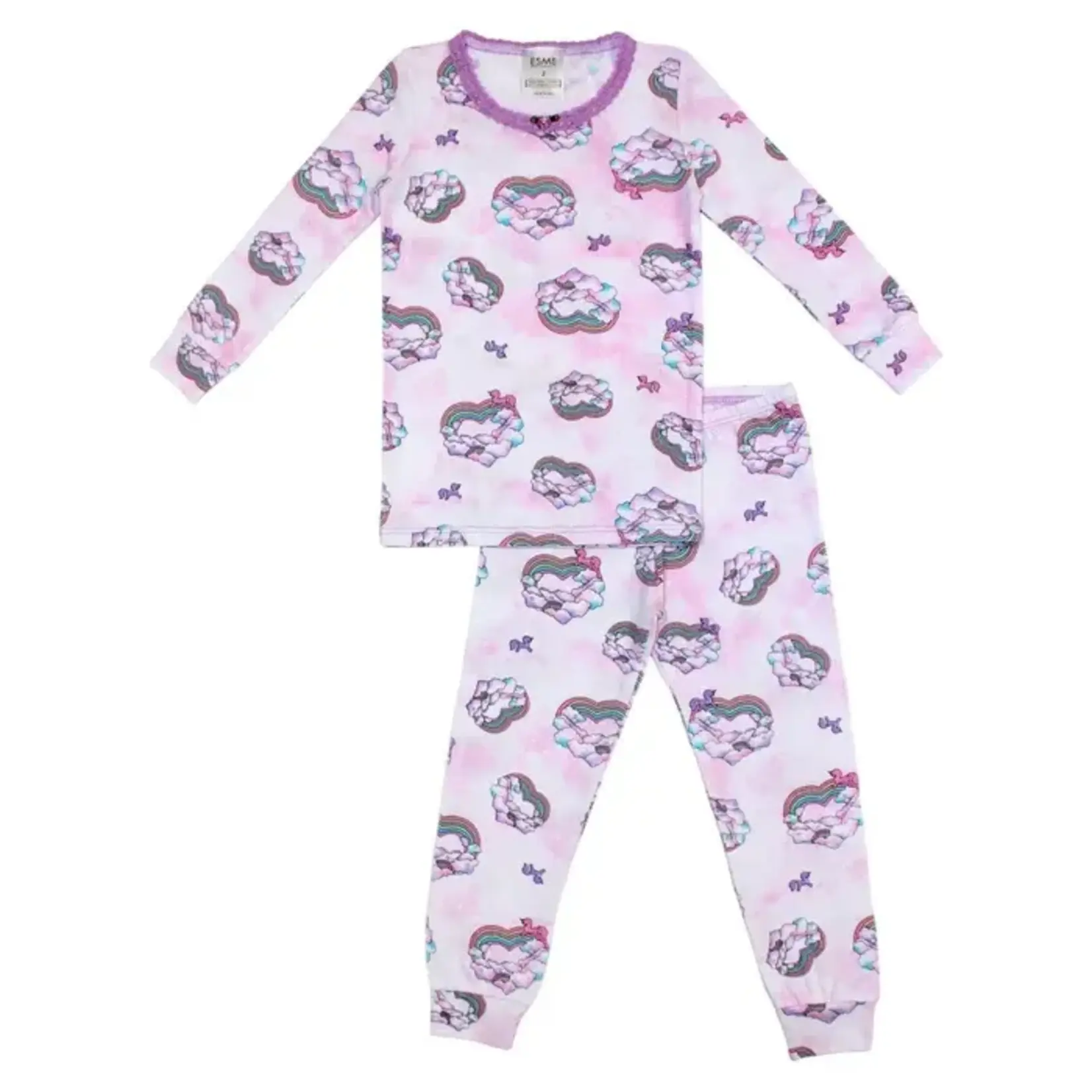 Esme Esme Unicorn Love Girls L/S Top And Pant Set
