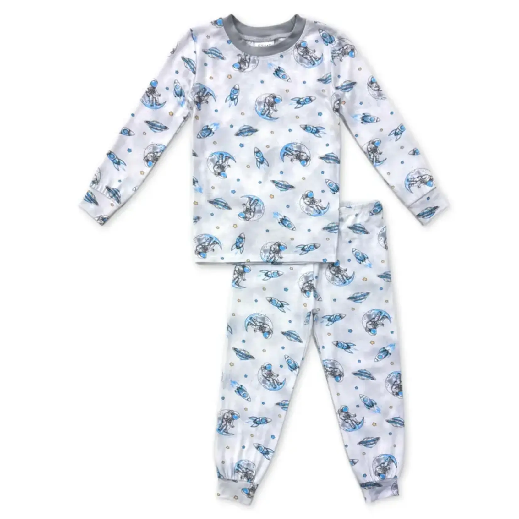 Esme Esme To The Moon Boys L/S Top And Bottom PJ Set