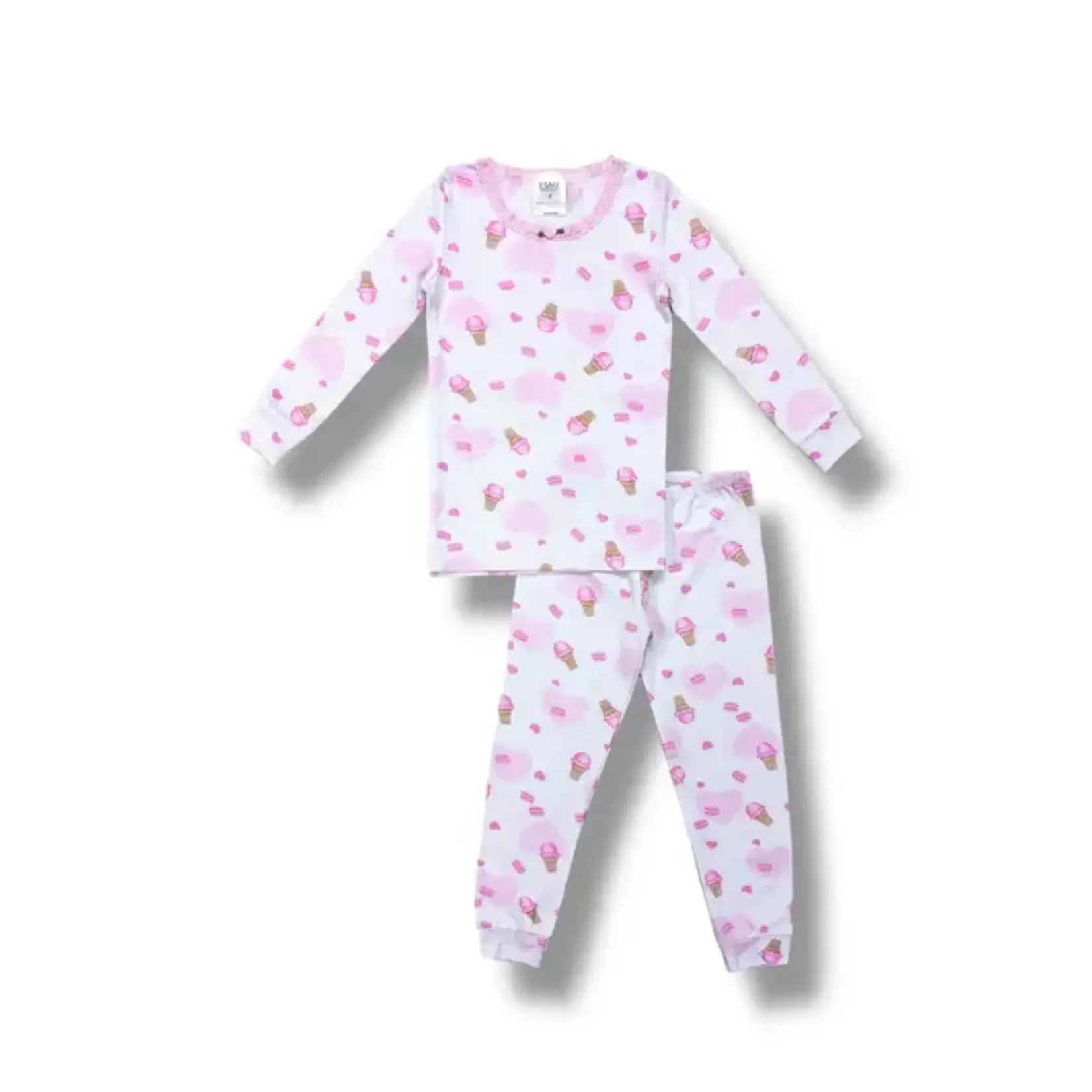 Esme Esme Sweet Ice Cream Girls L/S Top And Pant Pj Set