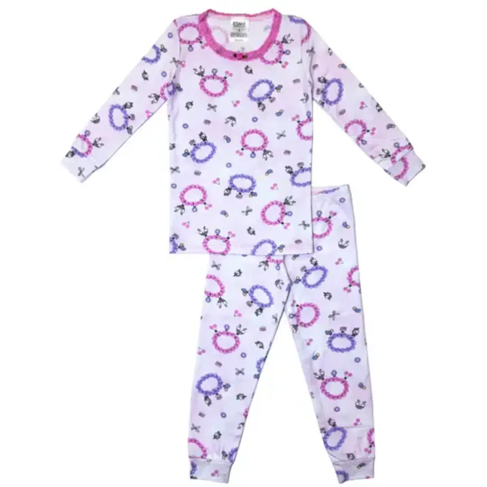 Esme Esme Charms Girls L/S Top And Pant Pj Set
