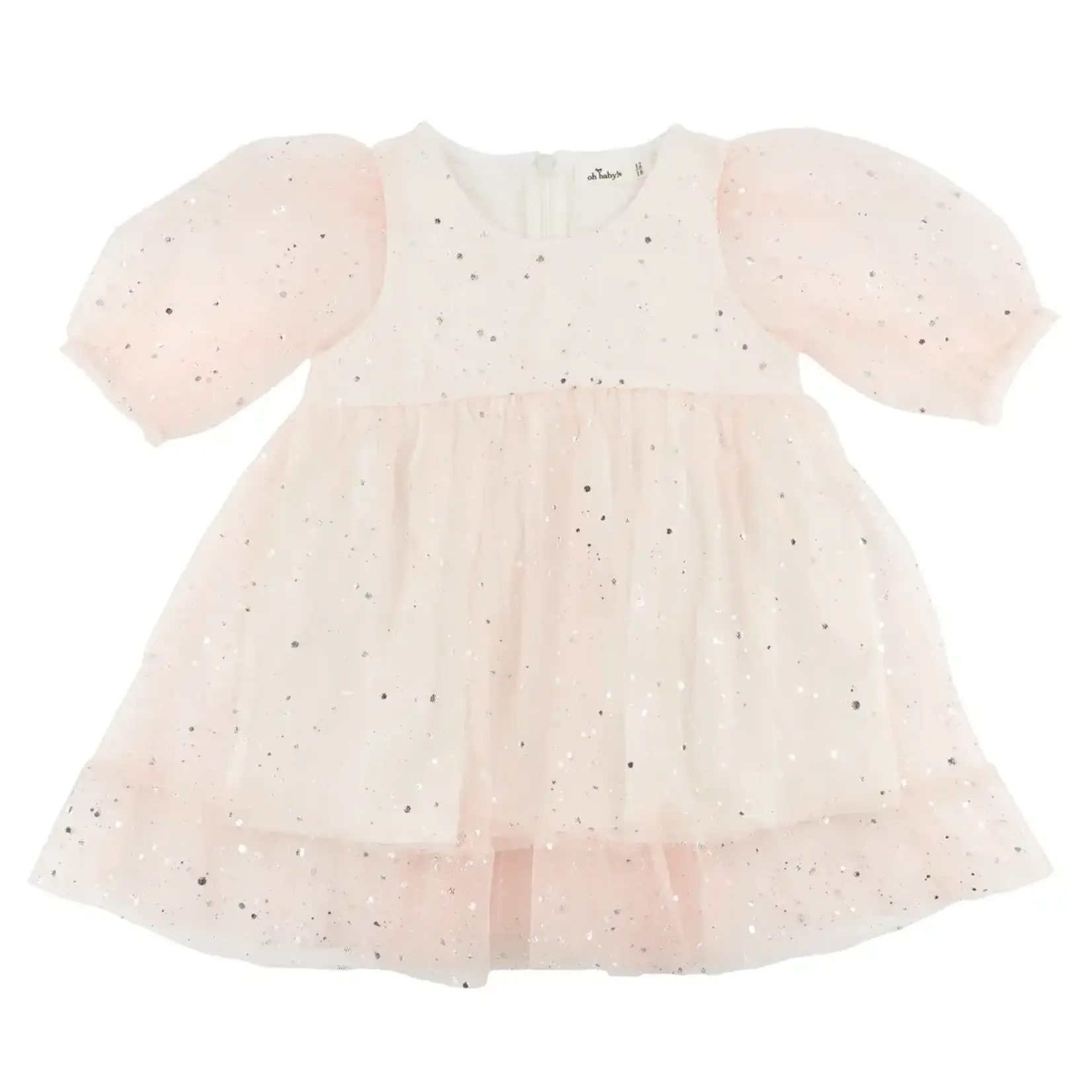 Oh Baby! Oh Baby Pale Pink Josephine Silver Fleck Dress