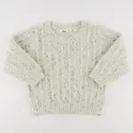 Oh Baby! Oh Baby Snow Confetti Sparkle Double Eyelet Rib Knitted Crew Pullover