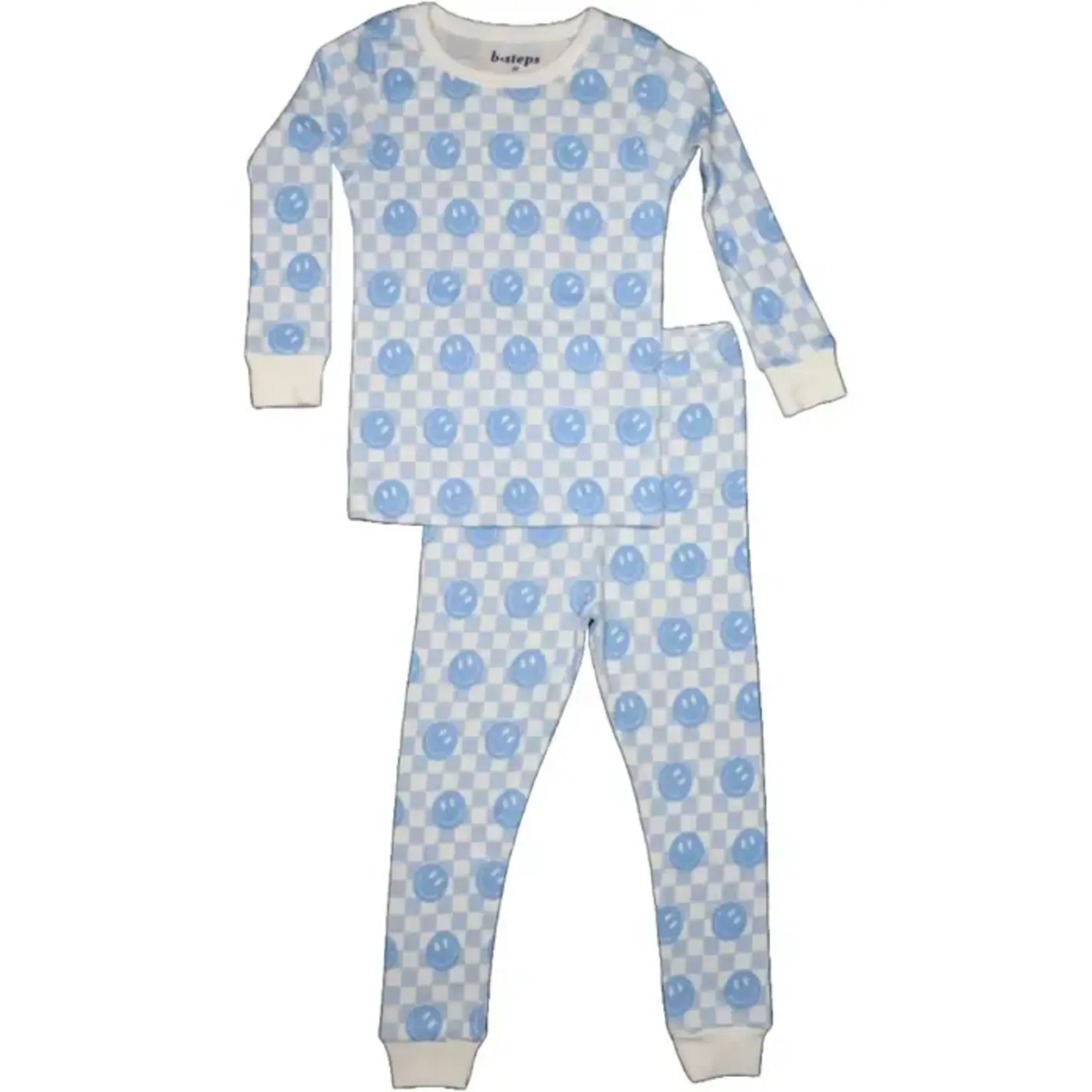 Baby Steps Baby Steps Blue Smile Check Pj Set