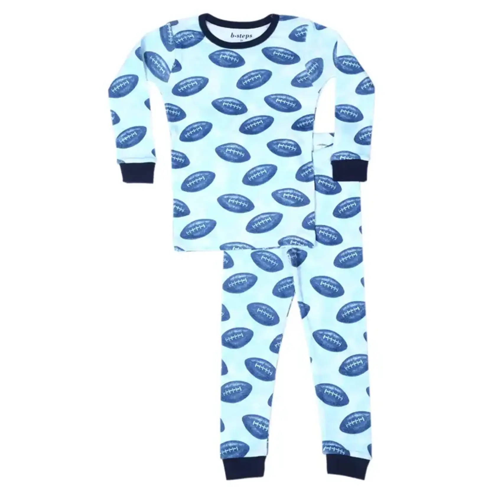 Baby Steps Baby Steps Blue Football 2pc Pj Set