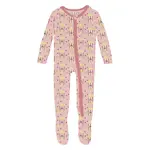 KicKee Pants Kickee Pants Baby Rose Movie Night Print Footie with 2 Way Zipper