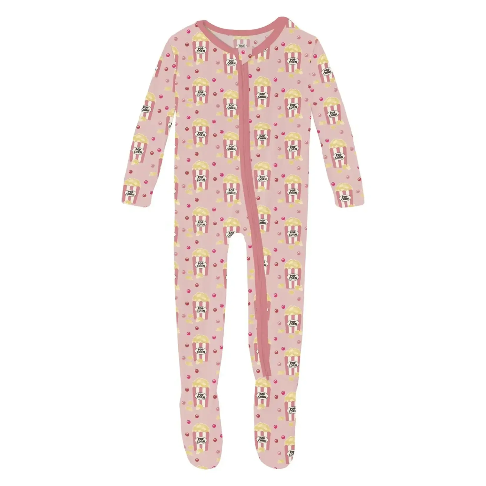 KicKee Pants Kickee Pants Baby Rose Movie Night Print Footie with 2 Way Zipper