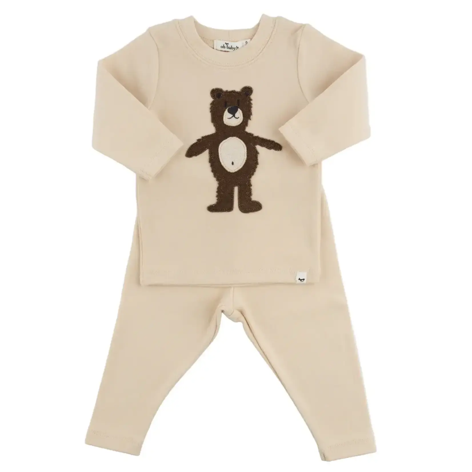 Oh Baby! Oh Baby Shortbread Shaggy Bear Baby Rib 2pc Set