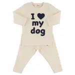 Oh Baby! Oh Baby Shortbread I Heart My Dog Applique Rib 2pc Set