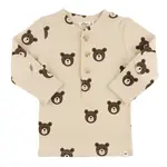 Oh Baby! Oh Baby Shortbread Bear Faces Baby Rib Elbow Patch Henley Shirt