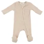 Oh Baby! Oh Baby Sand Honeycomb Zipper Footie With Pocket