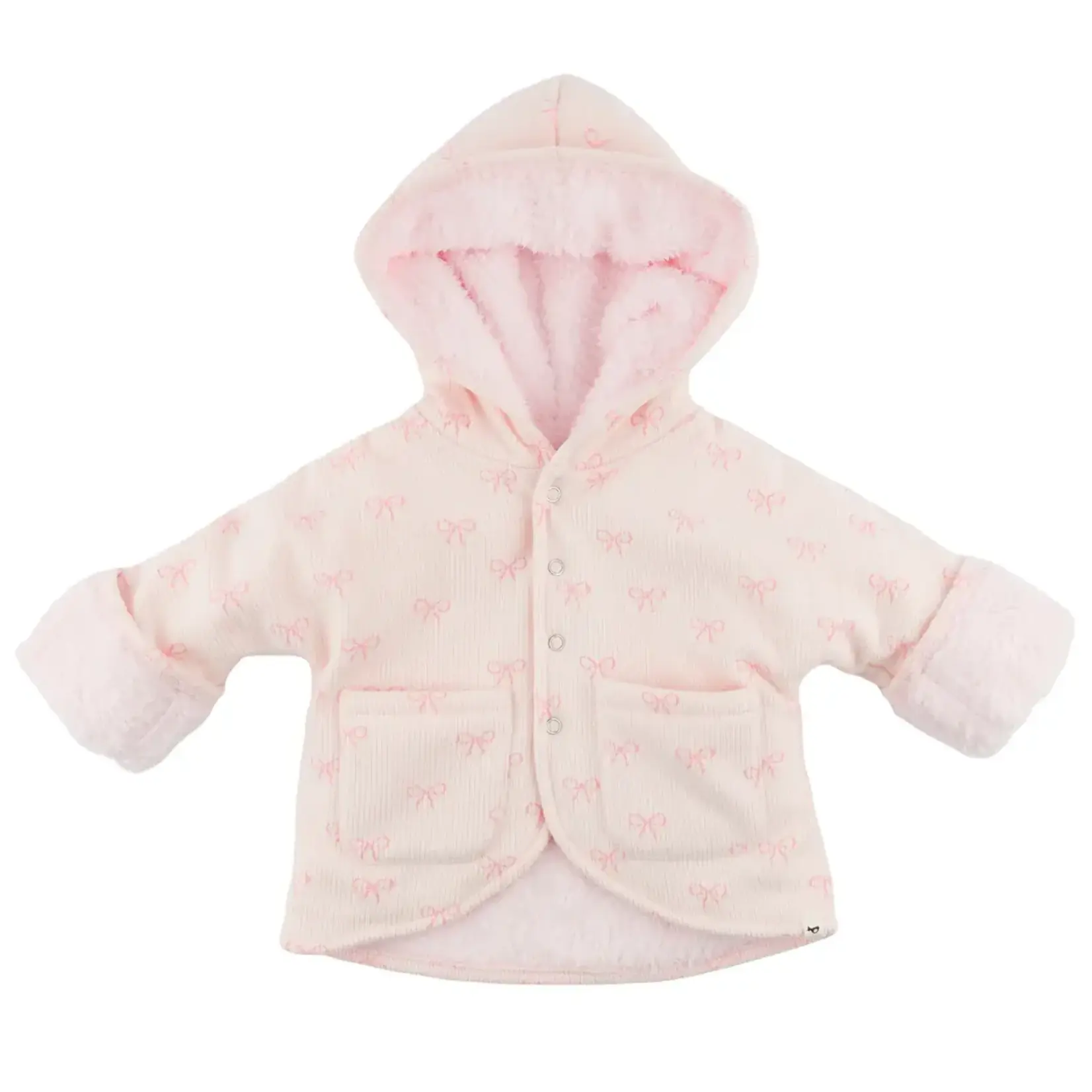 Oh Baby! Oh Baby Pale Pink Mini Bows Winter Snowdrift Hoodie