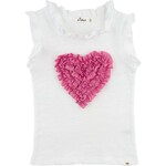 Oh Baby! Oh Baby Oyster Ruffle Heart Baby Pink Sparkle Rebekah Ruffle Tank