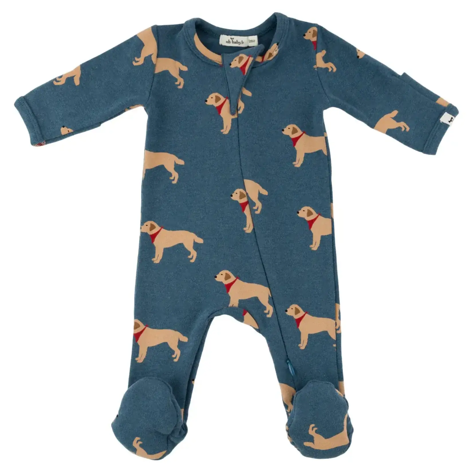 Oh Baby! Oh Baby Ocean Labs Baby Rib Zipper Footie