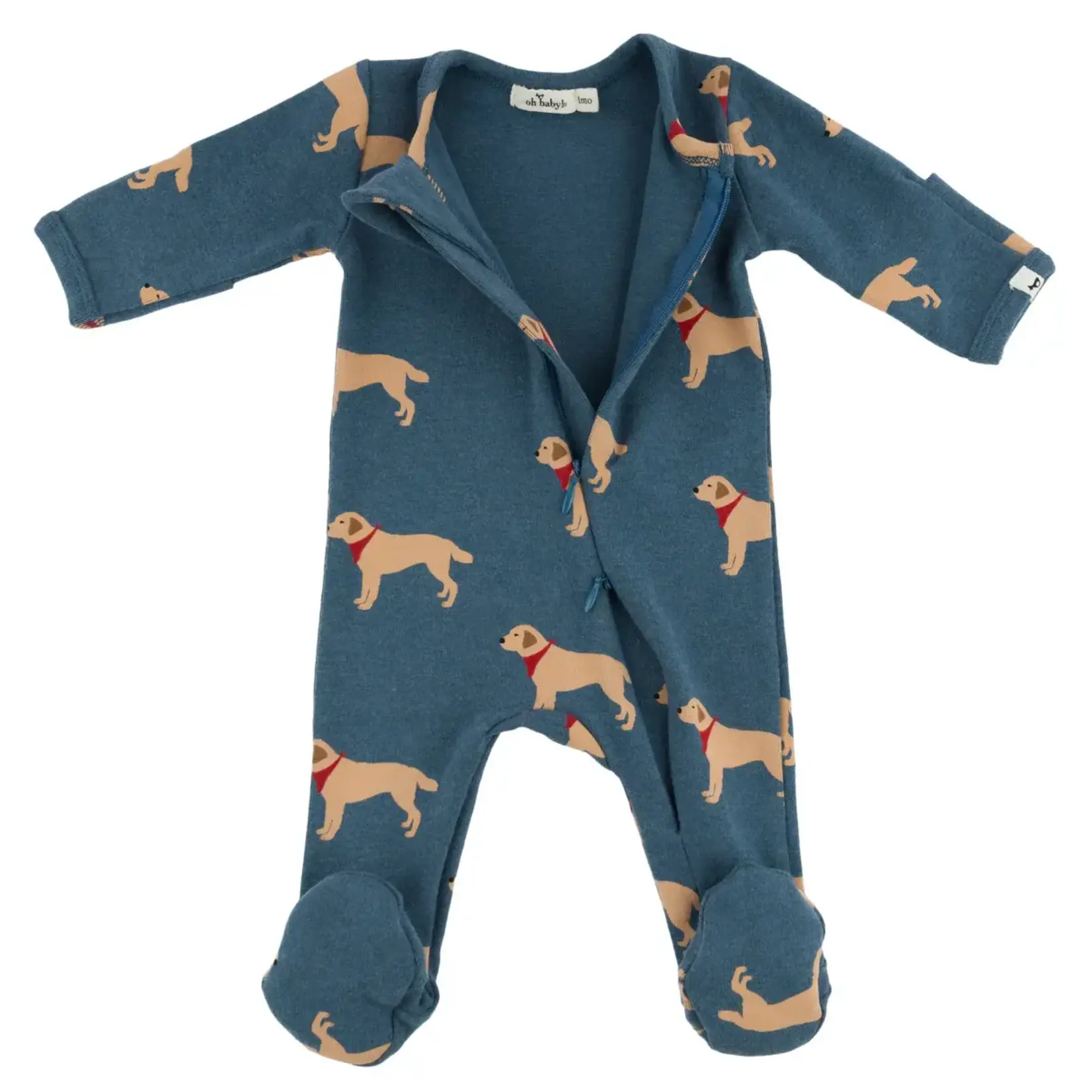 Oh Baby! Oh Baby Ocean Labs Baby Rib Zipper Footie