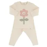 Oh Baby! Oh Baby Natural Quilted Daisy Baby Rib 2pc Set