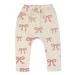 Oh Baby! Oh Baby Natural Pink Bows French Terry Brooklyn Jogger