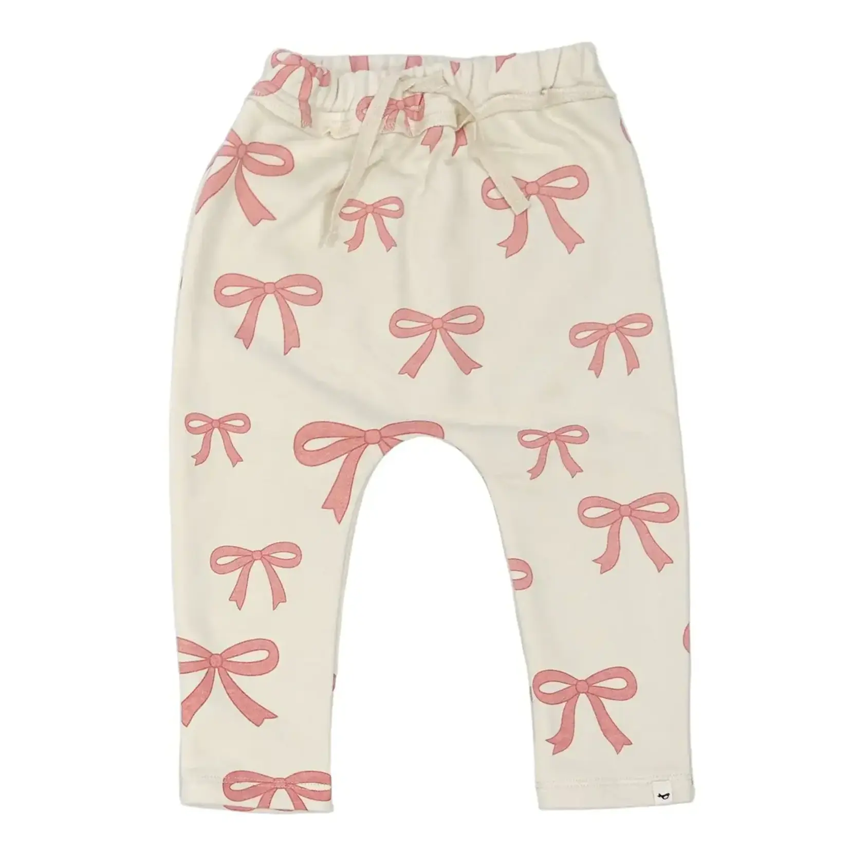 Oh Baby! Oh Baby Natural Pink Bows French Terry Brooklyn Jogger