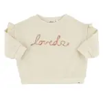 Oh Baby! Oh Baby Natural Loved With Heart Embroidered Ruffle Slouch