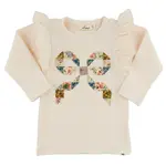 Oh Baby! Oh Baby Natural Floral Quilt Bow Baby Rib L/S Millie Tee