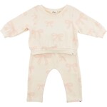 Oh Baby! Oh Baby Milk Big Bows Pink Brooklyn Boxy Jogger Set