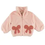 Oh Baby! Oh Baby Light Pink Coquette Bows Faux Fur Tahoe Jacket