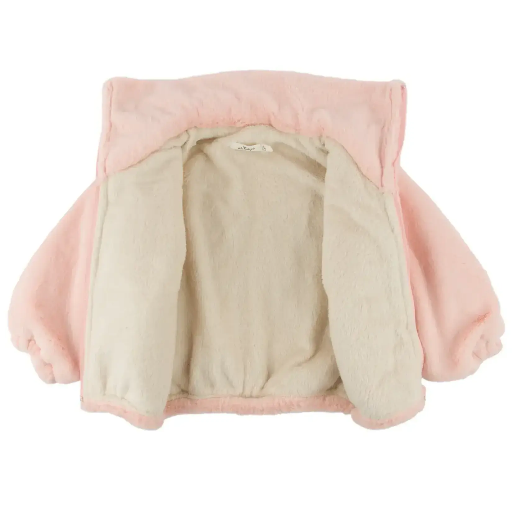Oh Baby! Oh Baby Light Pink Coquette Bows Faux Fur Tahoe Jacket