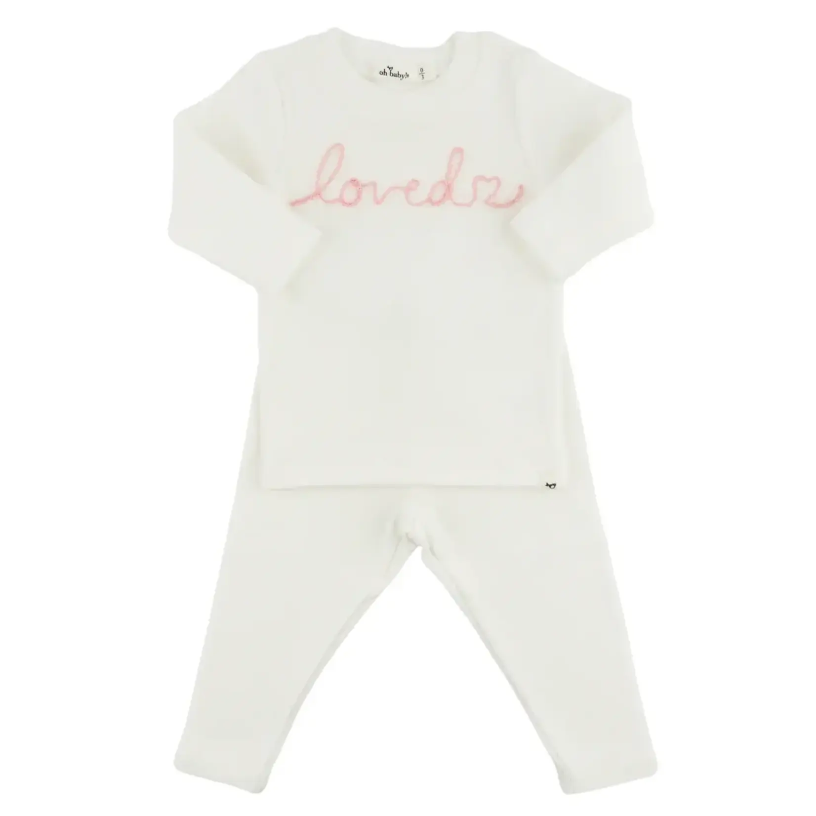 Oh Baby! Oh Baby Cream Loved With Heart Baby Rib 2pc Set