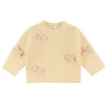 Oh Baby! Oh Baby Cream Bows Fuzzy Roll Edge Knitted Pullover
