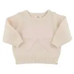 Oh Baby! Oh Baby Cream Baby Pink Bow Neck Crew Neck Sweater