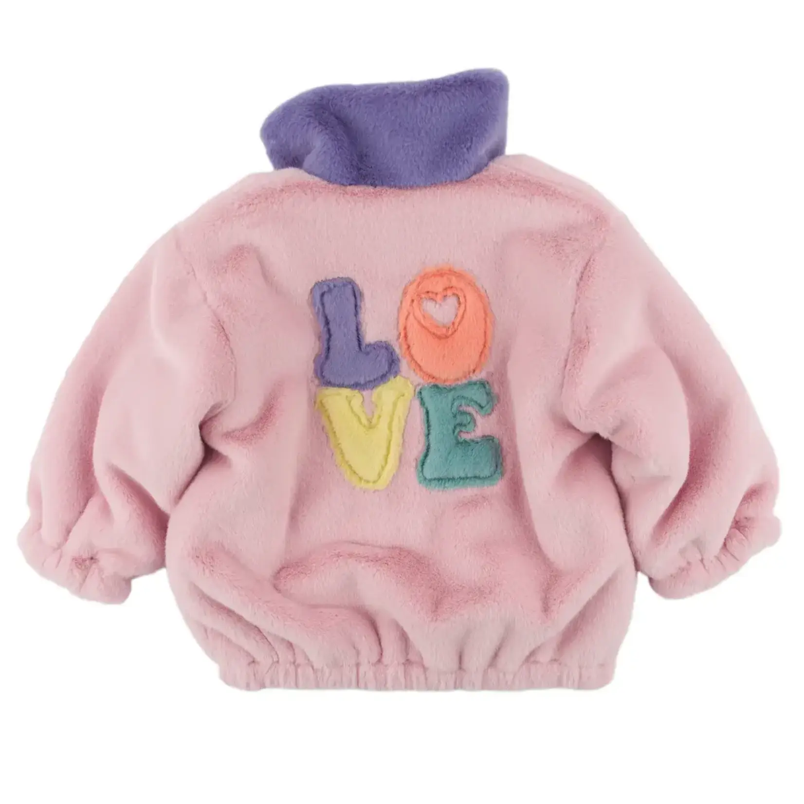 Oh Baby! Oh Baby Cotton Candy Love Heart Pockets Faux Fur Tahoe Jacket