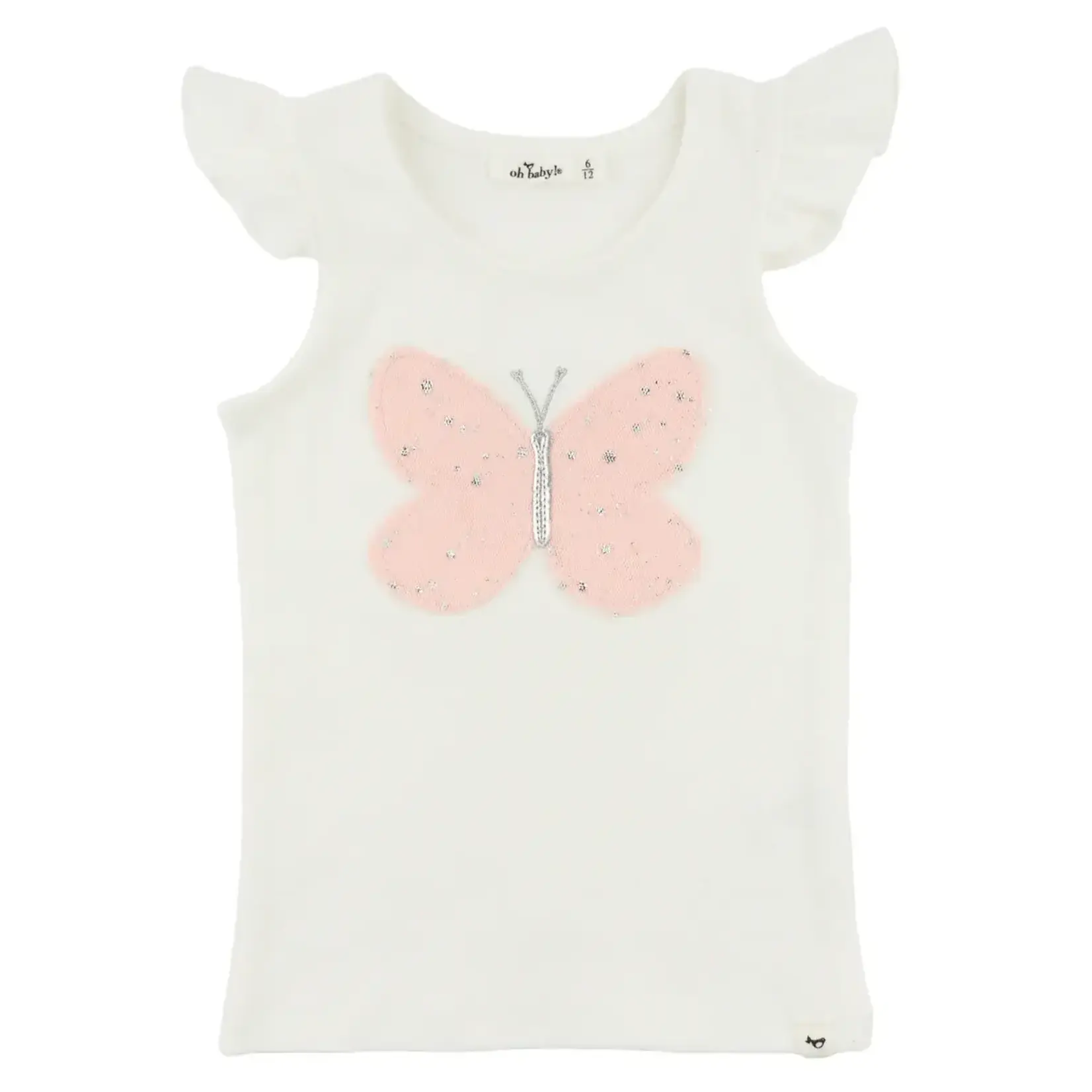 Oh Baby! Oh Baby Butterfly Pink/Pink Silver Tulle Flutter Tank
