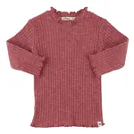 Oh Baby! Oh Baby Berry Wide Rib Lettuce Edge L/S Mockneck