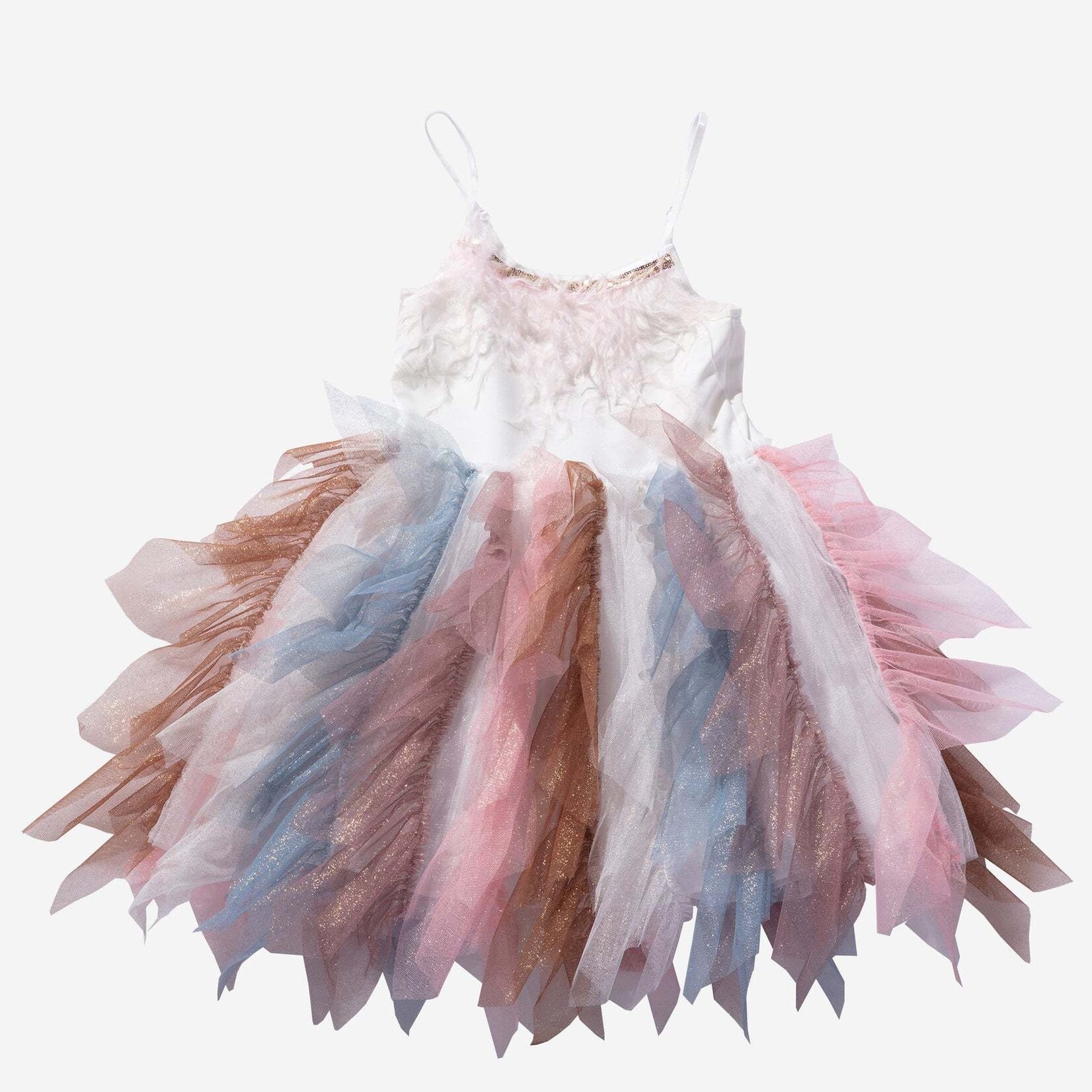 Petite Hailey Petit Hailey Dark  Multi Wave Fur Tutu Dress