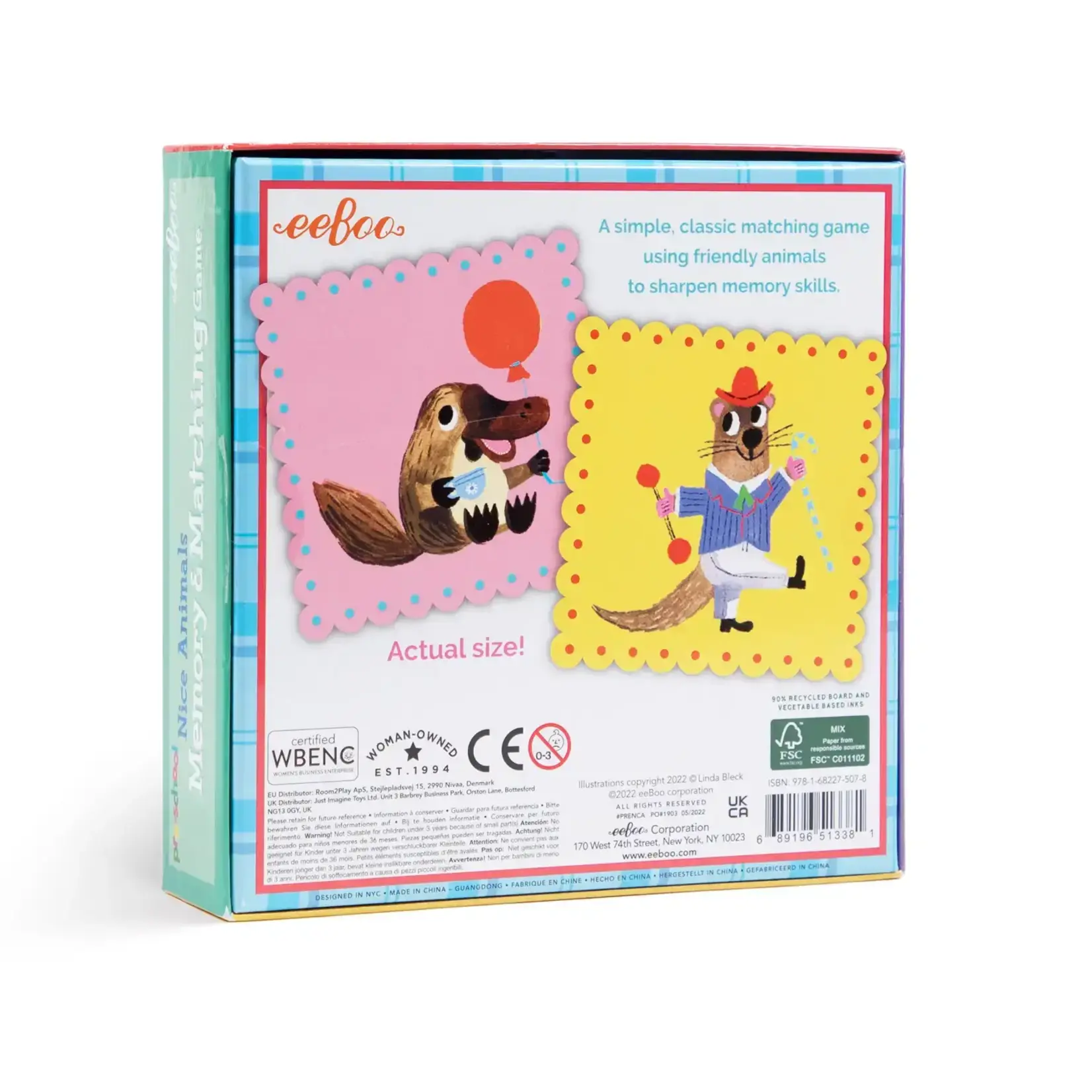 Eeboo Eeboo Pre-school Nice Animals Matching Game