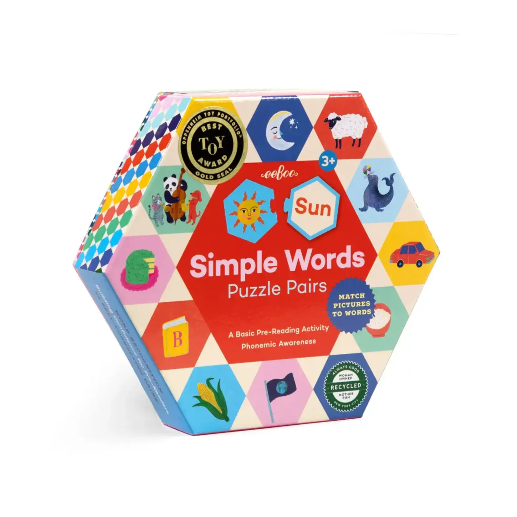 Eeboo Eeboo Simple Words Hexagon Puzzle Pairs