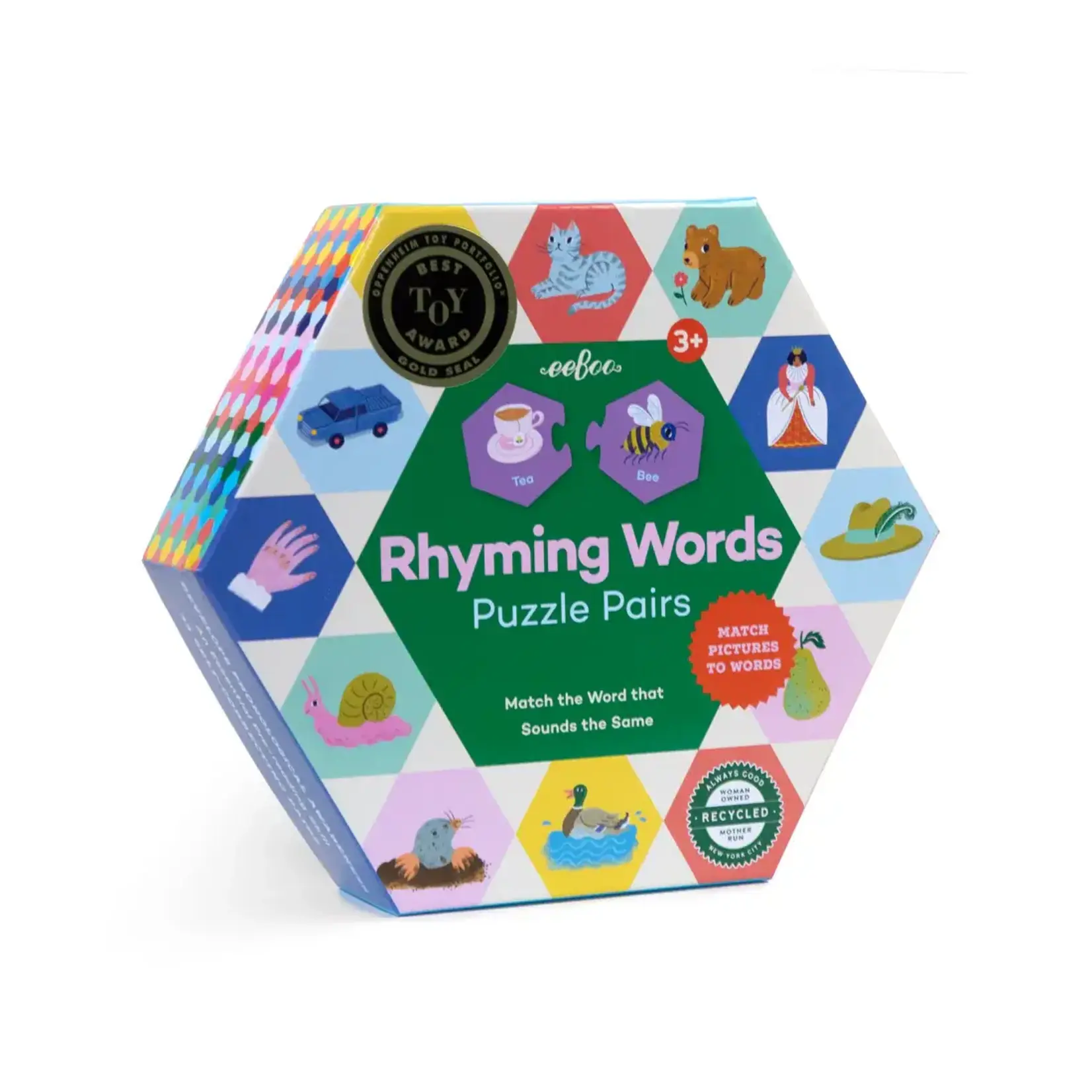 Eeboo Eeboo Rhyming Words Hexagon Puzzle Pairs