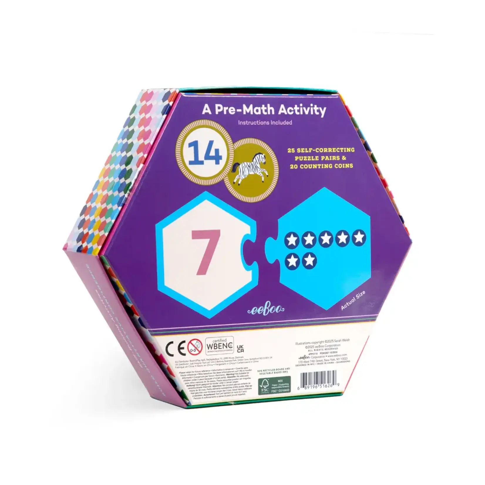 Eeboo Eeboo Numbers Hexagon Puzzle Pairs