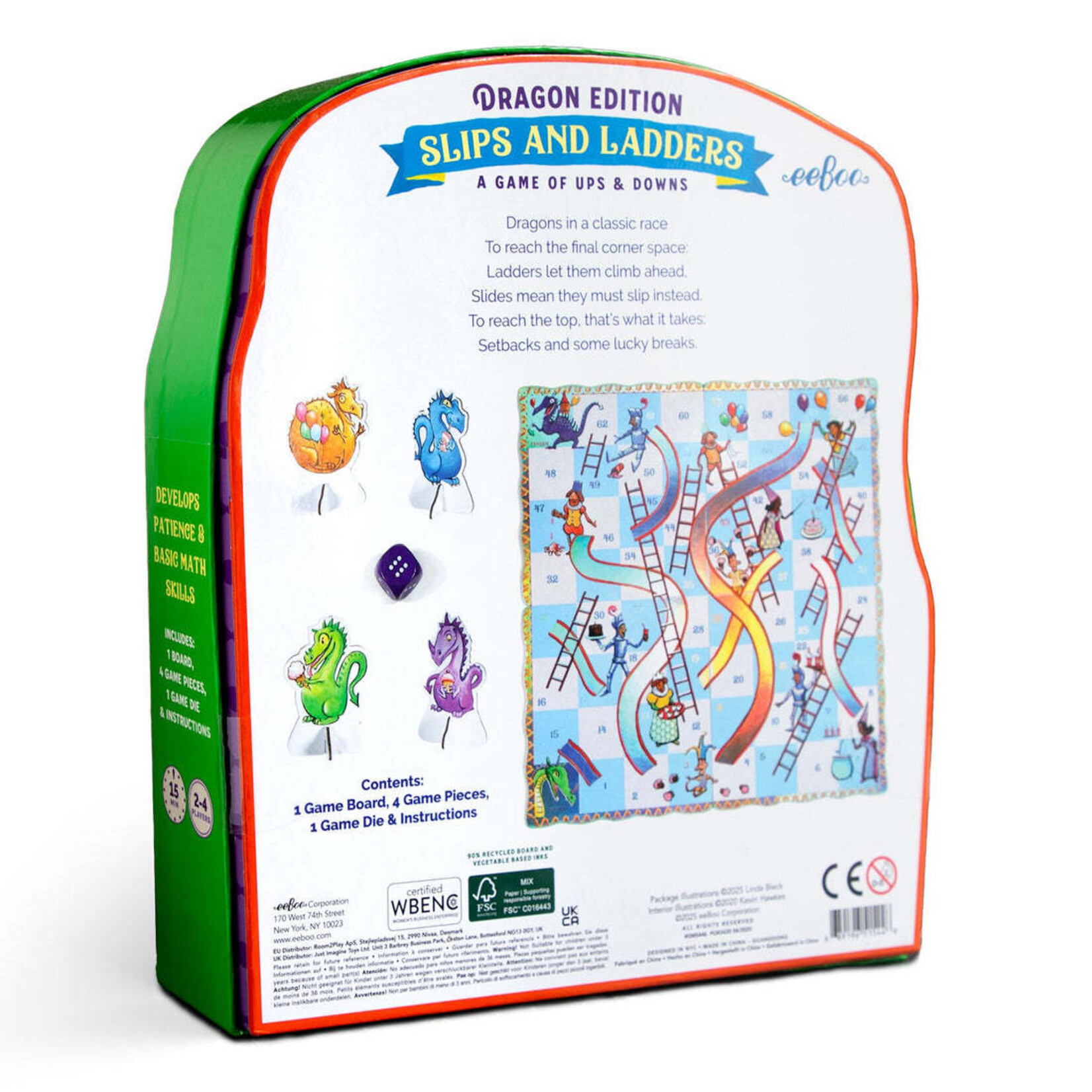 Eeboo Eeboo Slips & Ladders Dragon Edition Shpd Game
