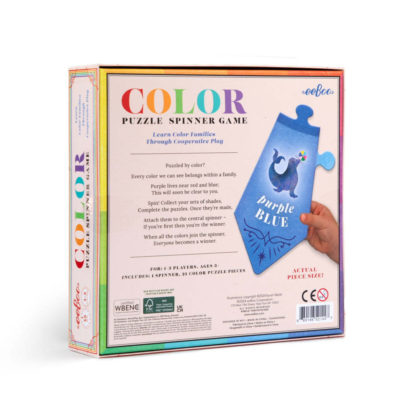 Eeboo Eeboo Color Puzzle Spinner Game