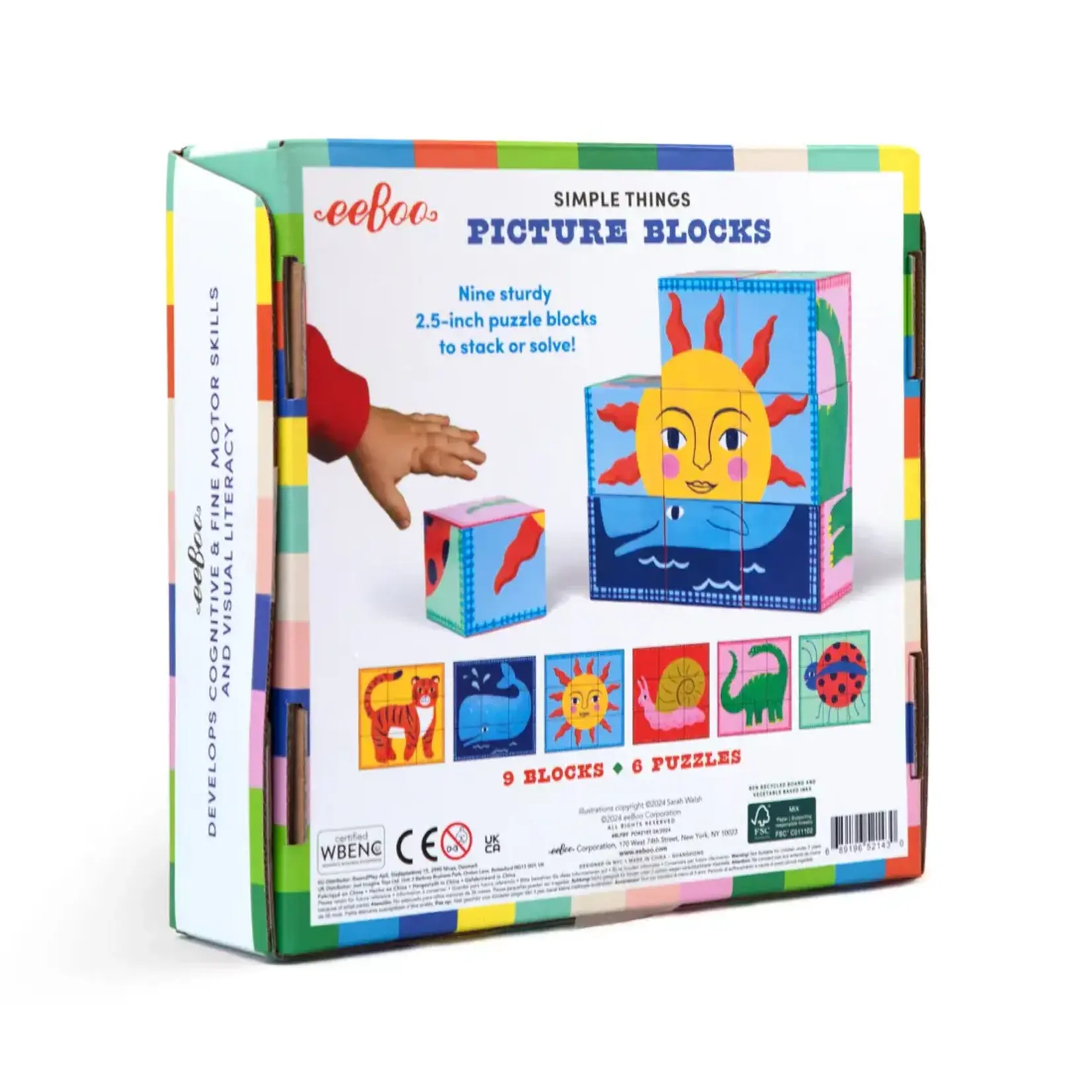 Eeboo Eeboo Simple Things Picture Blocks 9 Pc