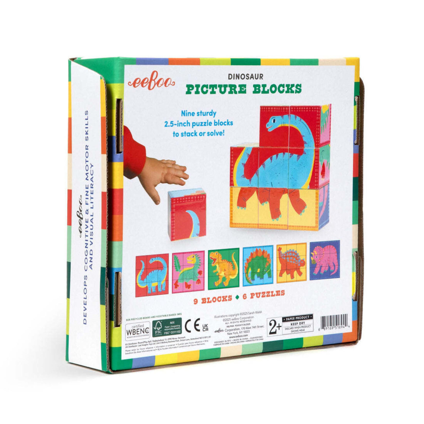 Eeboo Eeboo Dinosaur Picture Blocks