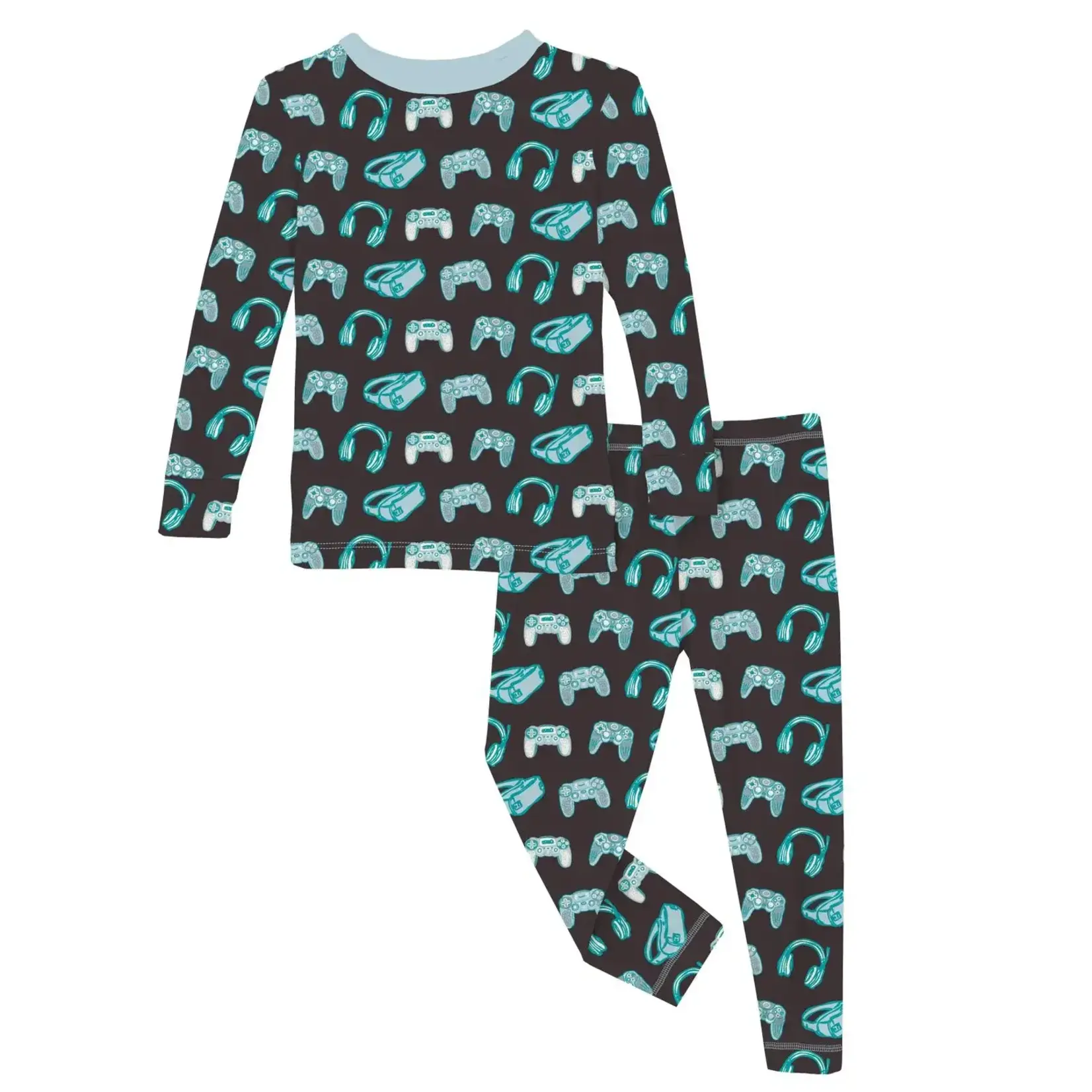 KicKee Pants Kickee Pants Midnight Gamer Print Long Sleeve Pajama Set